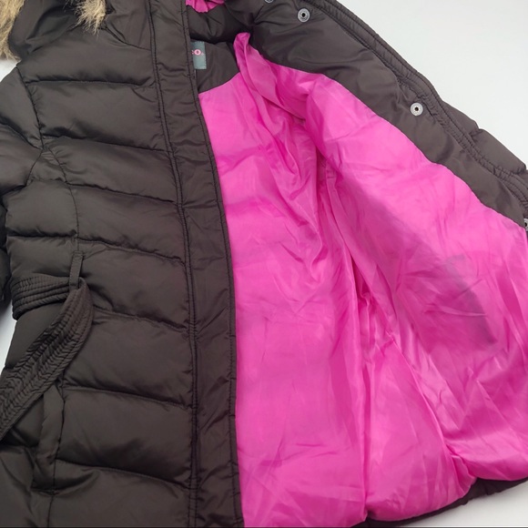 NWOT Y2K Tempco Brown/Pink Fur-Trim Hood Down Puffer Jacket - Picture 7 of 8